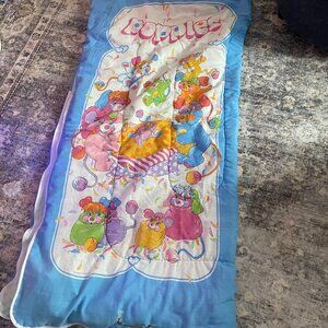 Vintage 1986 Popples Cartoon Youth Sleeping Bag Blanket 29 X 56 Retro 80s USA